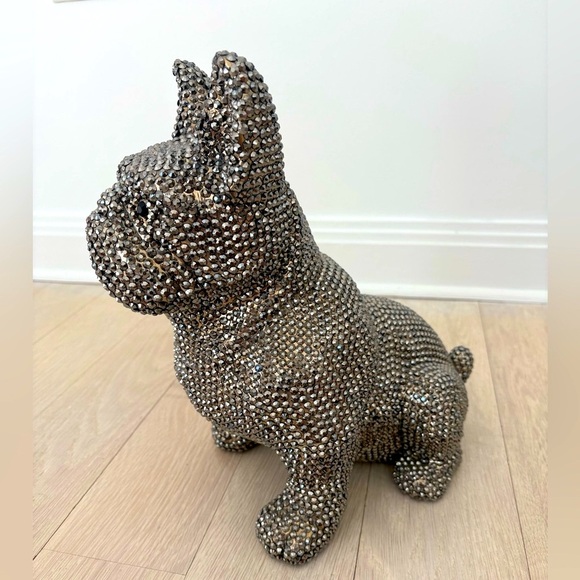 Rhinestone French Bulldog Piggy Bank Statue - Picture 5 of 11